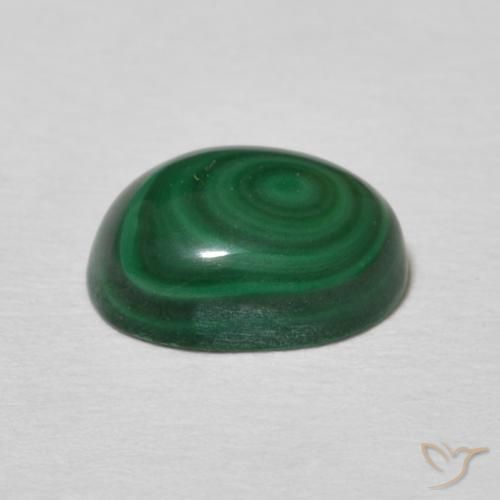 Malachite vert naturelle coupe ovale, 2,53 ct, opaque