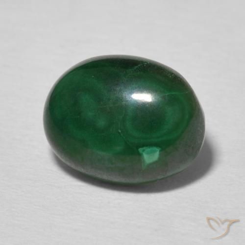 Malachite Vert foncé naturelle ovale, 2.97 ct, Opaque