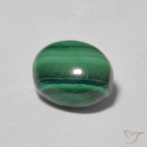Malachite Vert multicolore naturelle ovale, 2.97 ct, Opaque