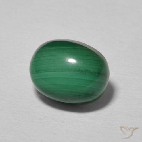 Malachite Vert multicolore naturelle ovale, 3.25 ct, Opaque