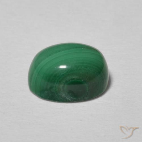 Malachite Vert multicolore naturelle ovale, 3.25 ct, Opaque