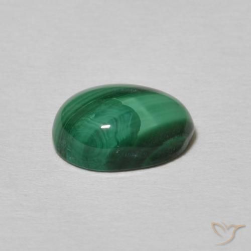 Malachite Vert multicolore naturelle ovale, 2.14 ct, Opaque