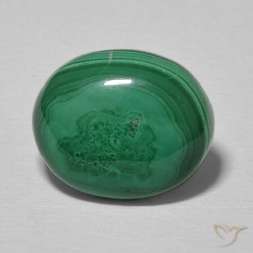 5.17ct Naturel Vert moyen Malachite, ovale, Opaque