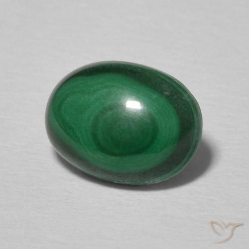 Malachite Vert multicolore naturelle ovale, 2.21 ct, Opaque