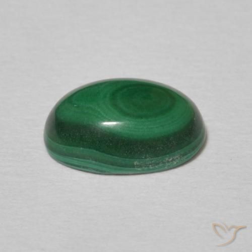 Malachite Vert multicolore naturelle ovale, 2.21 ct, Opaque