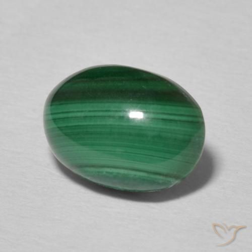 Malachite Vert foncé naturelle ovale, 2.36 ct, Opaque