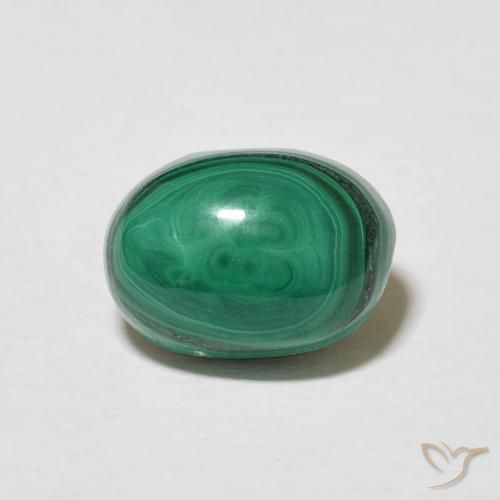 3.70ct Naturel Vert multicolore Malachite, ovale, Opaque