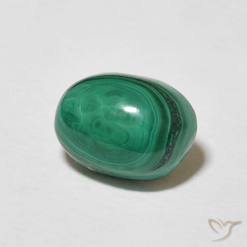 Malachite Vert multicolore naturelle ovale, 3.70 ct, Opaque