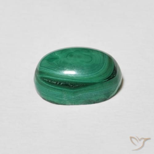 Malachite Vert multicolore naturelle ovale, 3.70 ct, Opaque