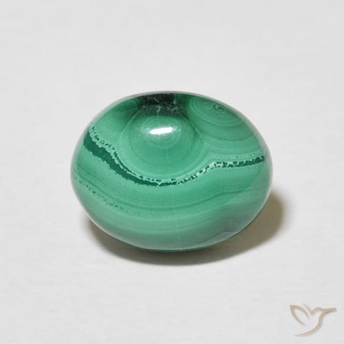 Malachite Vert multicolore naturelle ovale, 3.72 ct, Opaque