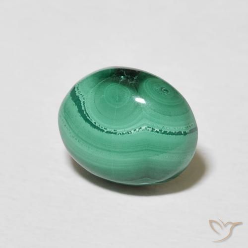 Malachite Vert multicolore naturelle ovale, 3.72 ct, Opaque