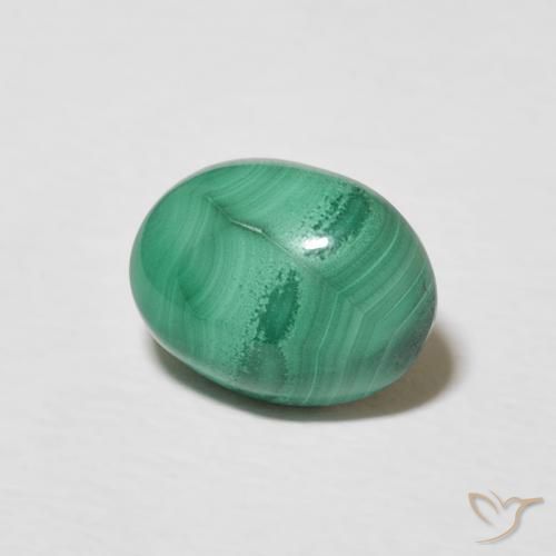 Malachite Vert multicolore naturelle ovale, 2.37 ct, Opaque