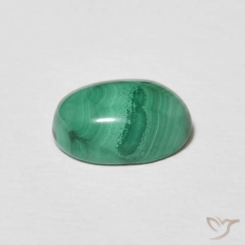 Malachite Vert multicolore naturelle ovale, 2.37 ct, Opaque