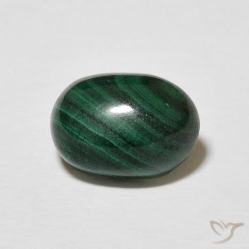 3.00ct Naturel Vert foncé Malachite, ovale, Opaque
