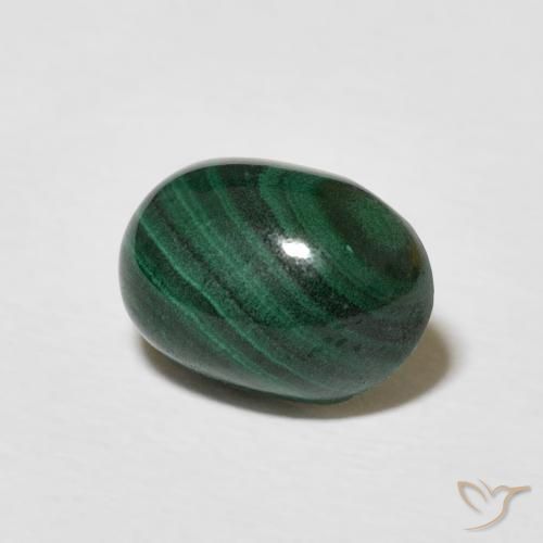 Malachite Vert foncé naturelle ovale, 3.00 ct, Opaque