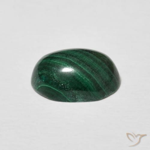 Malachite Vert foncé naturelle ovale, 3.00 ct, Opaque