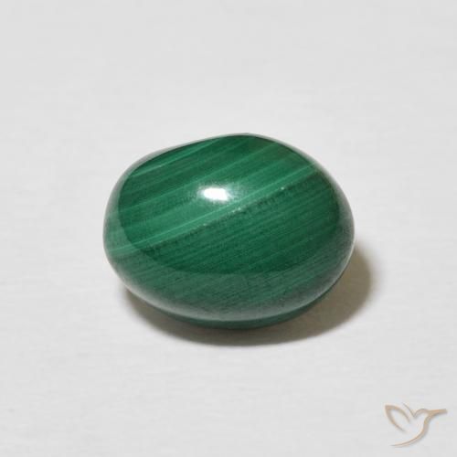 3.12ct Naturel Vert moyen Malachite, ovale, Opaque
