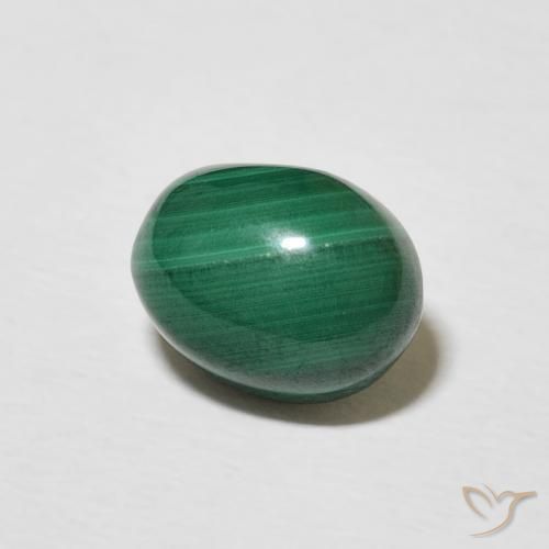 Malachite Vert moyen naturelle ovale, 3.12 ct, Opaque