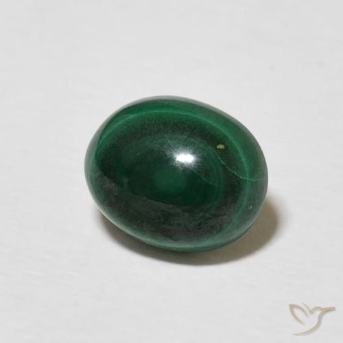 Malachite Vert foncé naturelle ovale, 2.91 ct, Opaque