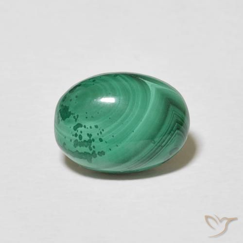 3.64ct Naturel Vert multicolore Malachite, ovale, Opaque