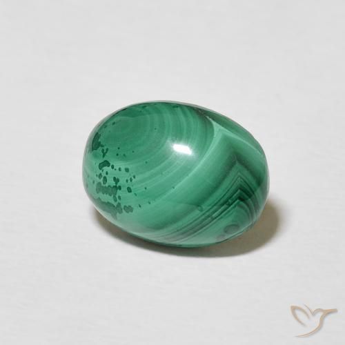 Malachite Vert multicolore naturelle ovale, 3.64 ct, Opaque