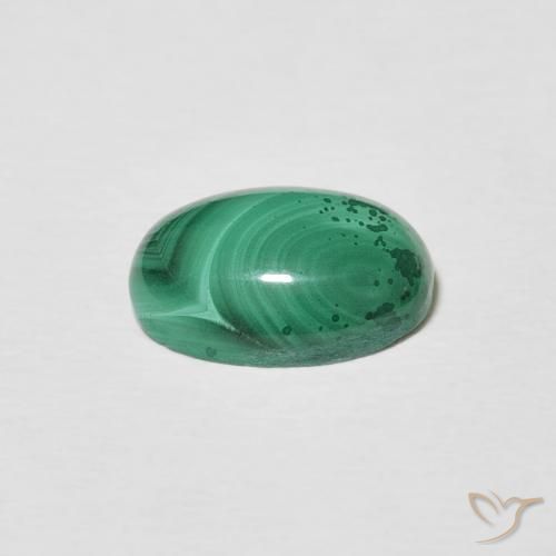 Malachite Vert multicolore naturelle ovale, 3.64 ct, Opaque