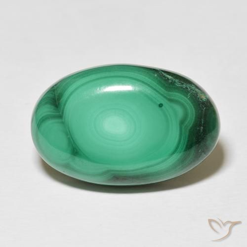 24.61ct Naturel Vert moyen Malachite, ovale, Opaque