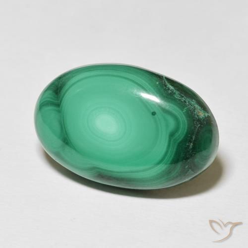 Malachite Vert moyen naturelle ovale, 24.61 ct, Opaque
