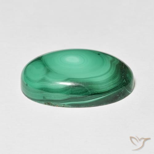 Malachite Vert moyen naturelle ovale, 24.61 ct, Opaque