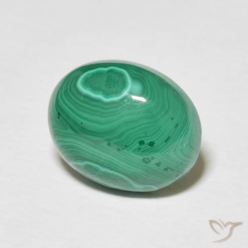 Malachite vert naturelle coupe ovale, 4,33 ct, opaque