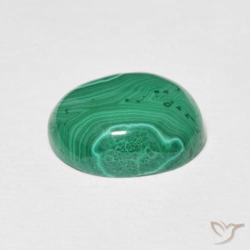 Malachite vert naturelle coupe ovale, 4,33 ct, opaque