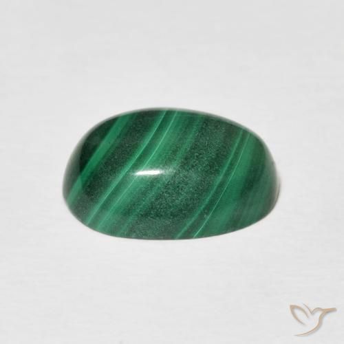 Malachite Vert multicolore naturelle ovale, 5.13 ct, Opaque