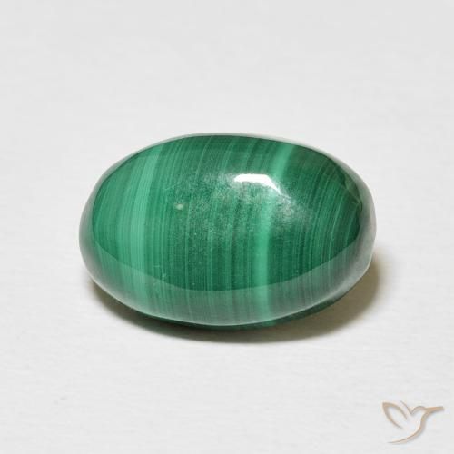 5.60ct Naturel Vert moyen Malachite, ovale, Opaque