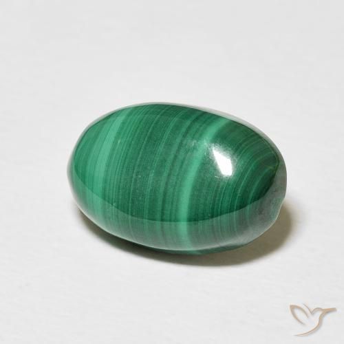 Malachite Vert moyen naturelle ovale, 5.60 ct, Opaque