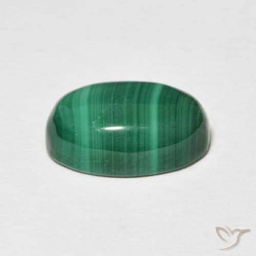 Malachite Vert moyen naturelle ovale, 5.60 ct, Opaque