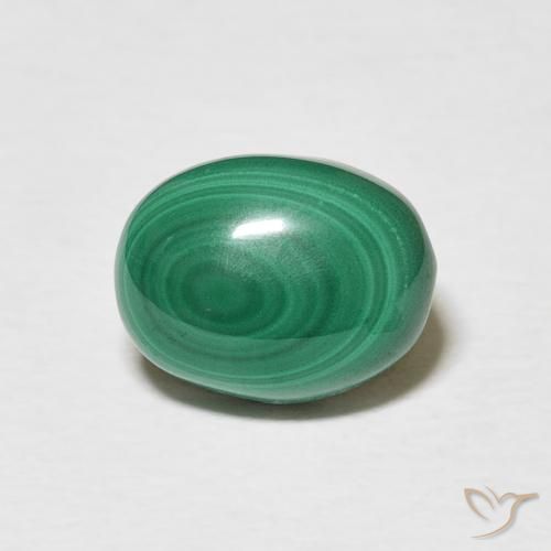 3.58ct Naturel Vert multicolore Malachite, ovale, Opaque
