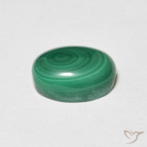Malachite Vert multicolore naturelle ovale, 3.58 ct, Opaque