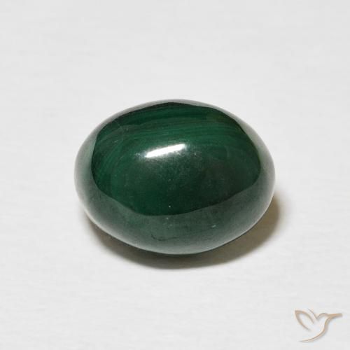 4.66ct Naturel Vert foncé Malachite, ovale, Opaque