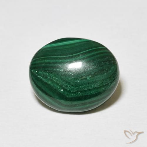 5.16ct Naturel Vert moyen Malachite, ovale, Opaque