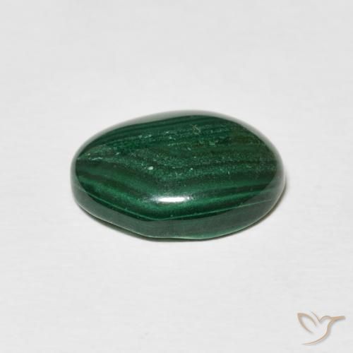 Malachite Vert moyen naturelle ovale, 5.16 ct, Opaque