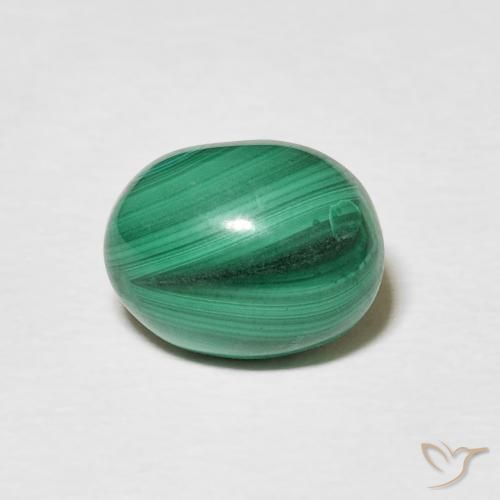 3.16ct Naturel Vert moyen Malachite, ovale, Opaque
