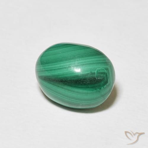 Malachite Vert moyen naturelle ovale, 3.16 ct, Opaque