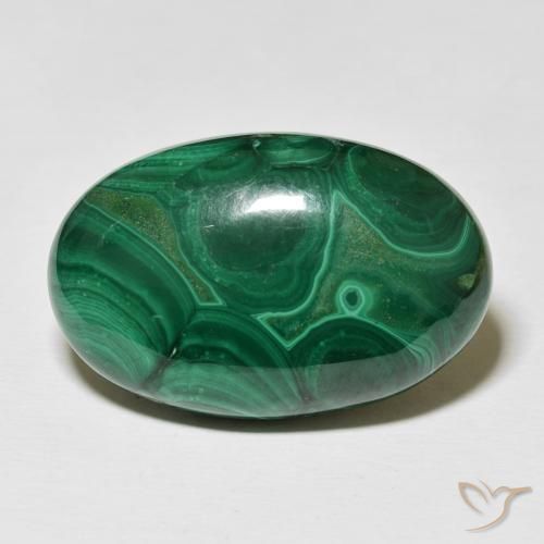 46.88ct Naturel Vert foncé Malachite, ovale, Opaque
