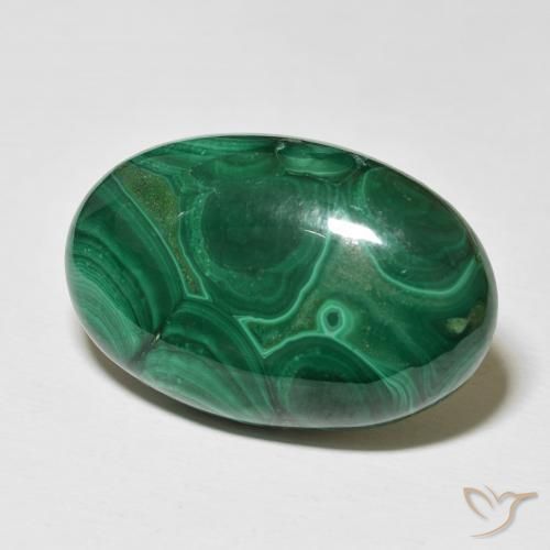 Malachite Vert foncé naturelle ovale, 46.88 ct, Opaque