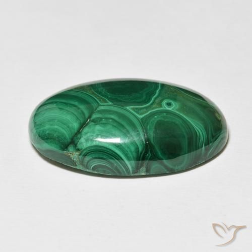 Malachite Vert foncé naturelle ovale, 46.88 ct, Opaque