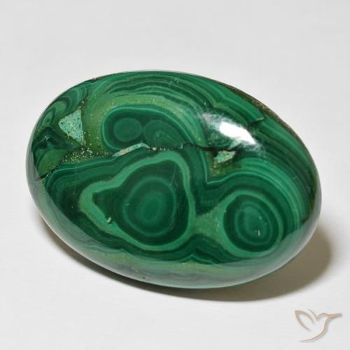 Malachite Vert multicolore naturelle ovale, 83.20 ct, Opaque
