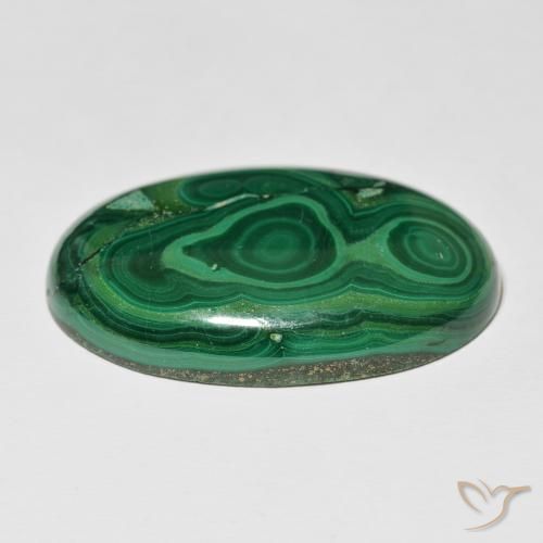 Malachite Vert multicolore naturelle ovale, 83.20 ct, Opaque