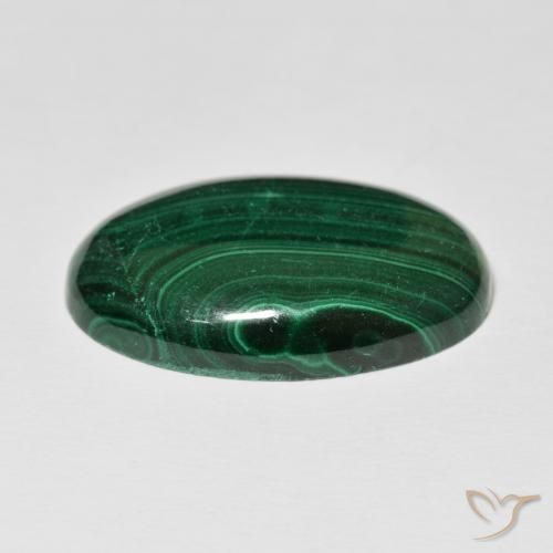 Malachite Vert moyen naturelle ovale, 35.65 ct, Opaque