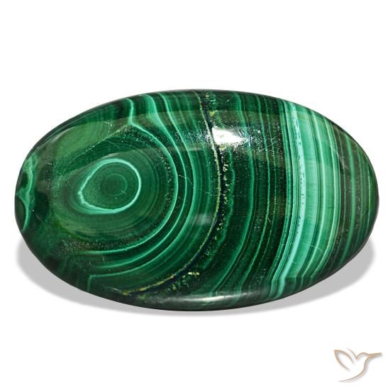 Malachite vert naturelle coupe ovale, 30,82 ct, opaque