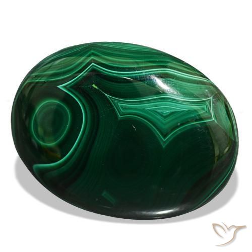 Malachite vert naturelle coupe ovale, 53,10 ct, opaque